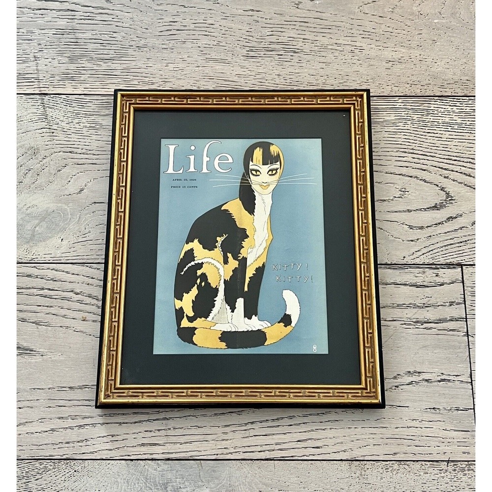 Life- April 22, 1926 Kitty! Kitty! Framed